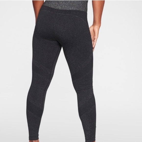 Athleta Lurex Twilight Tights Leggings Metallic Black - Picture 2 of 6